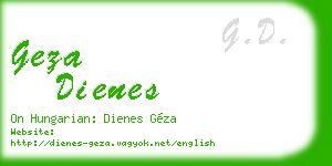 geza dienes business card